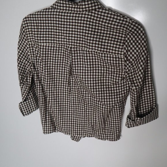 NWT Madewell Flannel Tie-Front Shirt in Gingham - Picture 7 of 9